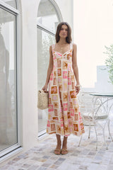 Posi Postcards Maxi Dress Print