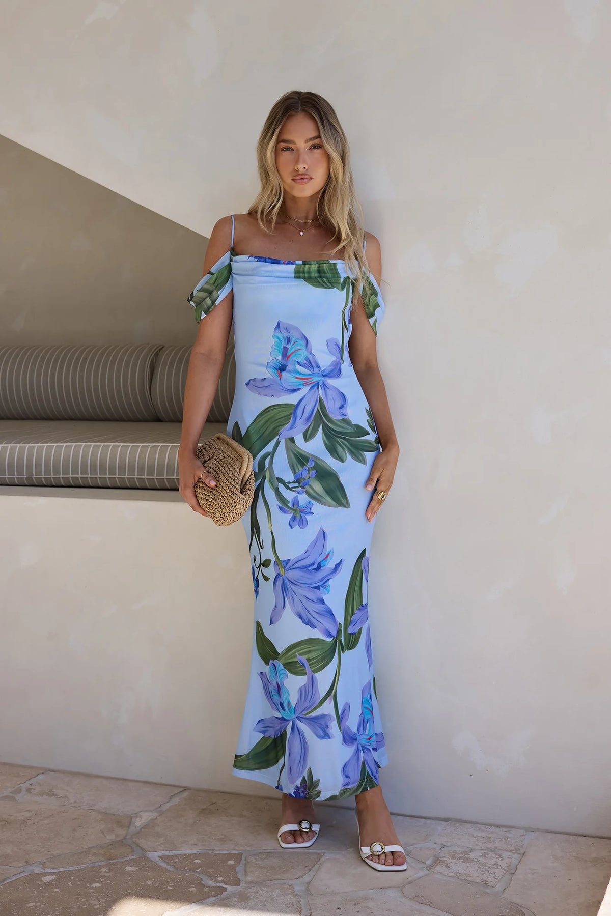 Lost In Your Eyes Mesh Maxi Dress Blue