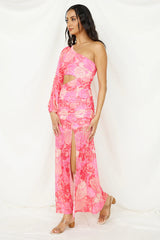 Over and Over Maxi Dress Pink Print