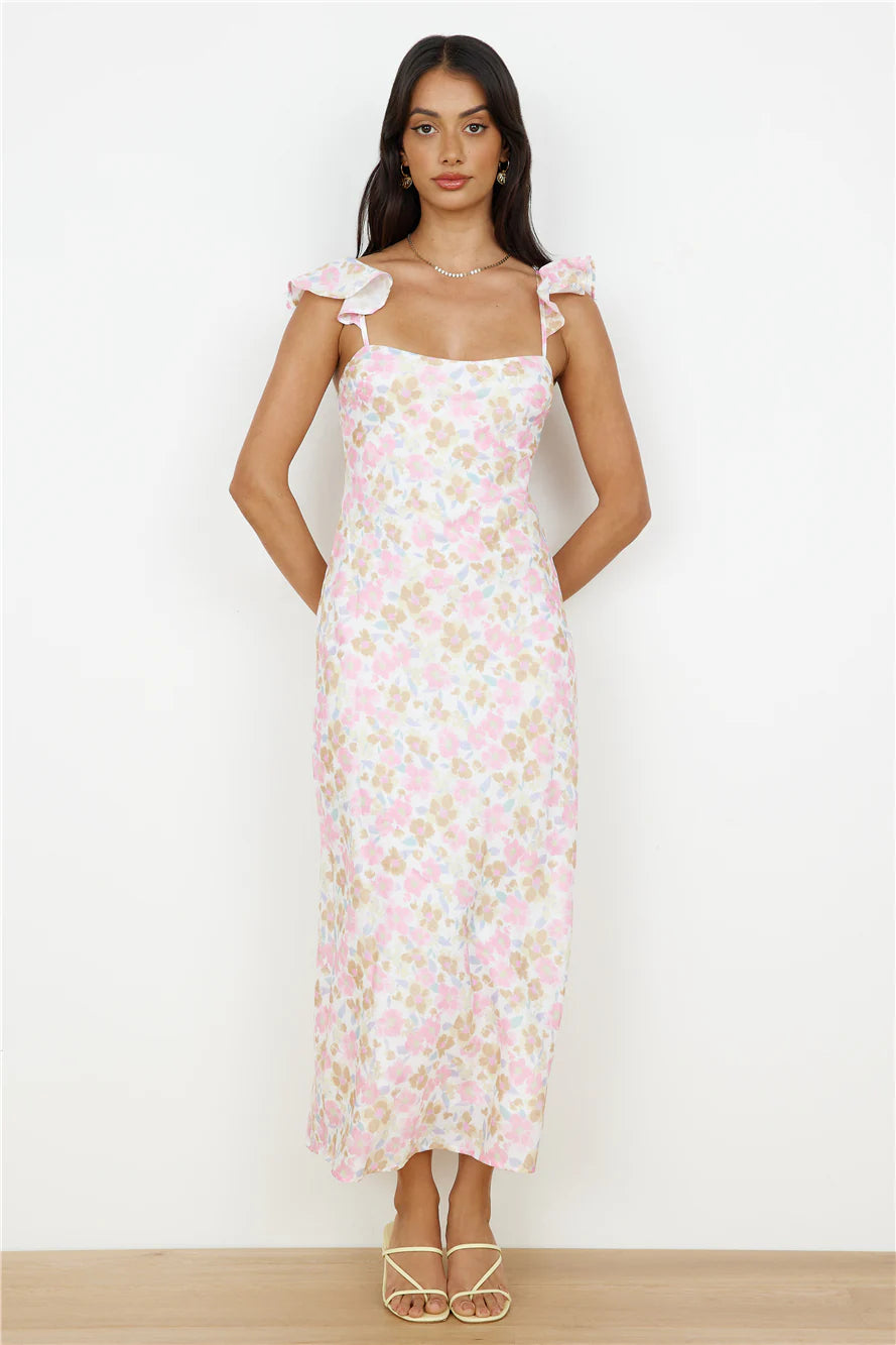 Fall Into Place Maxi Dress Pink