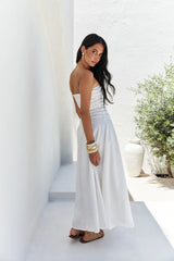Blossom Bay Strapless Maxi Dress White
