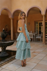 Ocean Nights One-Shoulder Maxi Dress Sage