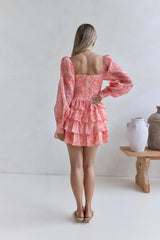 Amber Trails Long Sleeve Mini Dress Pink