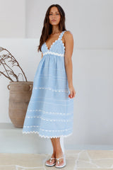 Summer Soirée Midi Dress Blue