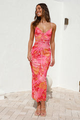Sangria Summer Maxi Dress Pink
