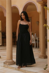Whispering Willow Maxi Dress Black