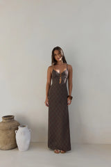 Riviera Nights Maxi Dress Chocolate