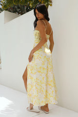 Main Character Satin Maxi Dress Yellow