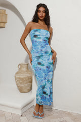 Ripple Effect Maxi Dress Blue