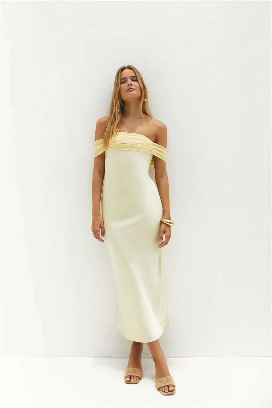Cleo Cove Strapless Maxi Dress Butter Yellow