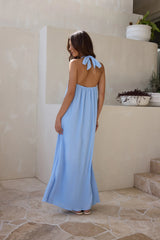 Isle Of Chic Halter Maxi Dress Blue