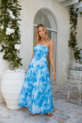 Sienna Strapless Maxi Dress Blue