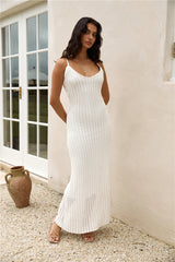 Soft Sand Knit Maxi Dress White