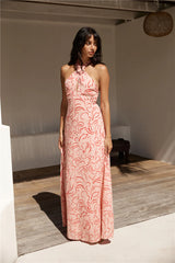 Under Shade Halter Maxi Dress Pink