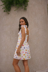 FORTUNATE ONE On Vacay Mini Dress Santorini Print