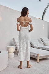 Tropical Tide Maxi Dress White