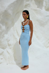 RUNAWAY THE LABEL Normani Midi Dress Ice Blue
