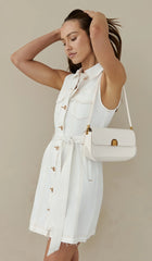 Off Duty Explorer Denim Mini Dress White