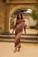 Graceful Meadow Maxi Dress Brown
