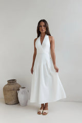 Angelic Song Halter Maxi Dress White