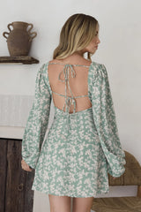 Garden Chic Mini Dress Green