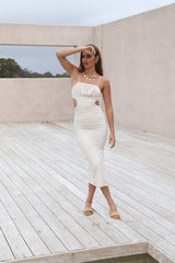 Blind Date Midi Dress Beige