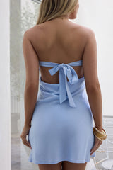 Soften Up Linen Mini Dress Blue