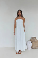 Heart To Heart Strapless Maxi Dress White