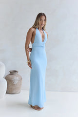 Dune Secrets Halter Maxi Dress Blue