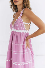 Summer Soirée Midi Dress Pink