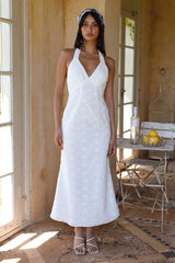 Thalassa Halter Midi Dress White