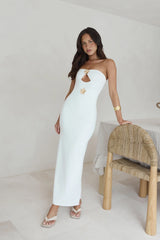 Sandy Stars Strapless Maxi Dress White